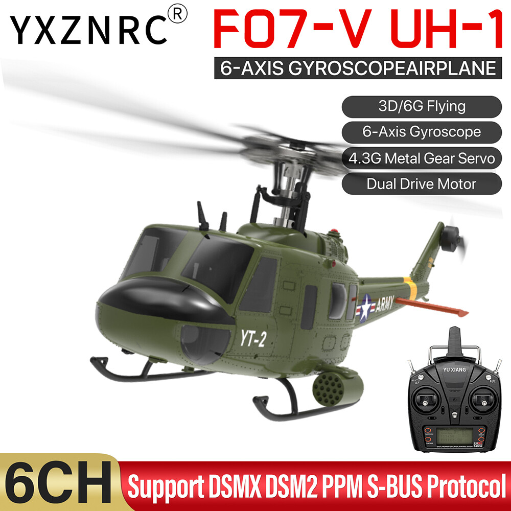 YU XIANG UH-1 シミュレーションヘリコプター技適取得済み YUXIANG F07-V UH-1 Huey 6-Axis Gyro 6CH 3D Flying Brushless RC