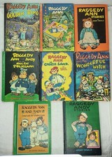 Lot of 8 Vintage Raggedy Ann and Andy Story Books Johnny Gruelle 1960-61 HardCvr
