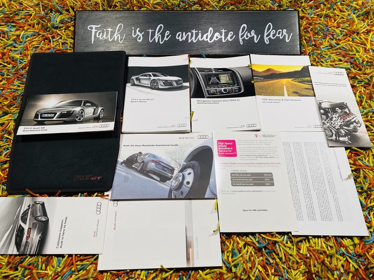 GT CASE🟣 2012 AUDI R8 GT OWNERS MANUAL SET +NAVI BK 560hp 5.2L