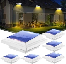2/6 PCS Solar Gutter Lights 25LEDs for Fence Roof Gutter Yard Roof Wall Lamp 