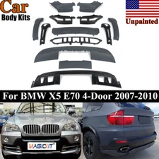 Front & Rear 13pcs Full Bumper Lip Kits For 07-10 BMW X5 E70 ABS  Aerodynamic