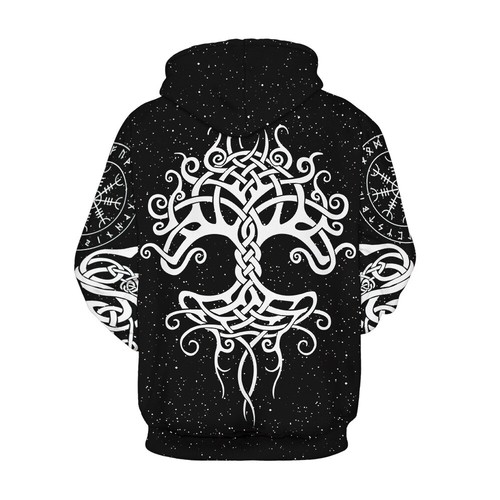 Viking Tattoo 3D Print Pullover Hoodie Hooded Long Sleeve Sweatshirt Jacket Coat - Picture 10 of 17