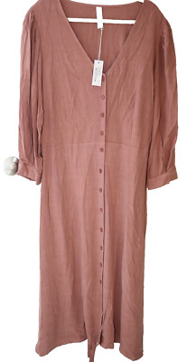 Rachel Pally Dusty Rose Agnes Dress Womens Plus Size 3X Maxi Length New With Tag