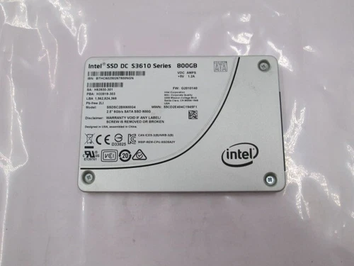 800GB SATA SSD SSDSC2BX800G4 Intel 2.5" Enterprise SSD Drive 6Gbps DC S3610