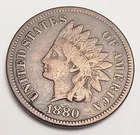 1880 P Indian Head Cent Penny  *F - FINE*   **FREE SHIPPING**