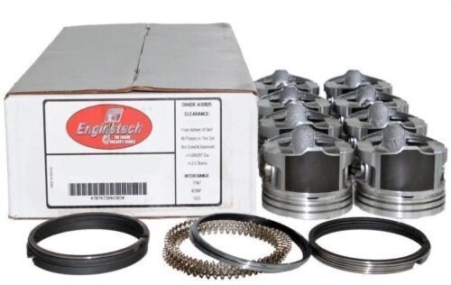 Chevrolet LS2 LQ4 LQ9 6.0L Coated Skirt Flat Top Pistons Ring Set for 2002-2008 - Picture 1 of 1
