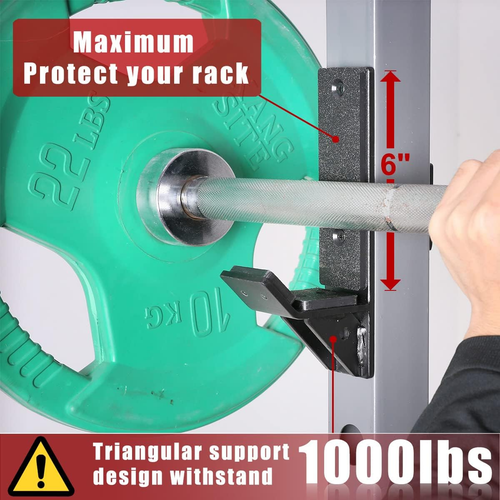 J-Hooks for Squat/Power Rack - Available in 2"X2" and 3"X3", Heavy Duty J-Cups B - Picture 4 of 12