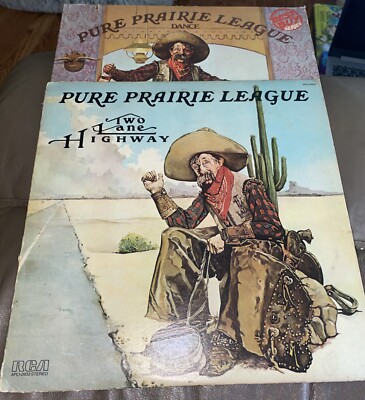 Lot Of 2 PURE PRAIRIE LEAGUE Vinyl Record Albums Lps Two Lane Highway & Dance
