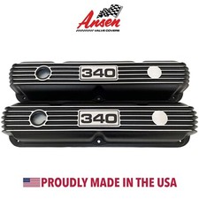 Mopar Performance 340 Black Valve Covers - Engraved Logo - Ansen Usa Exclusive