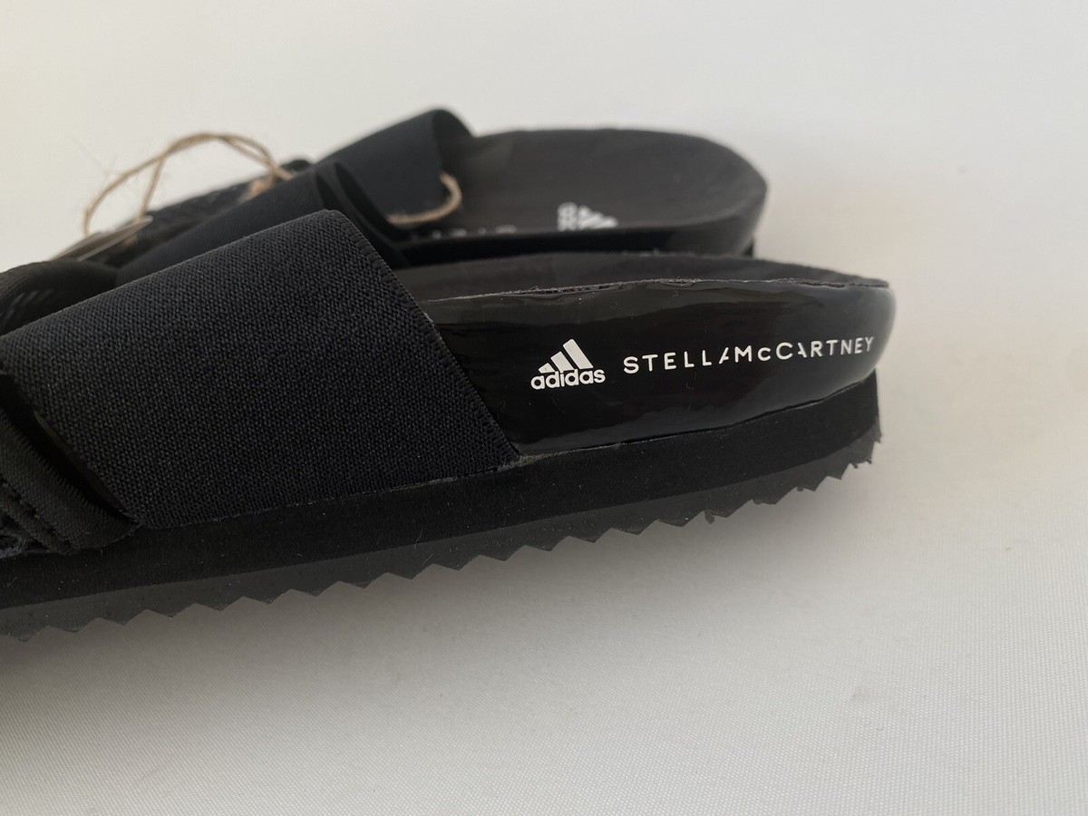 ADIDAS BY STELLA McCARTNEY LETTE SLIDES SANDALS MESH BLACK FY1164 
