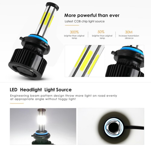 For Chrysler PT Cruiser 2006-2010 6-sides 9005 9006 9145 LED Headlight Bulbs 6x - Picture 7 of 12