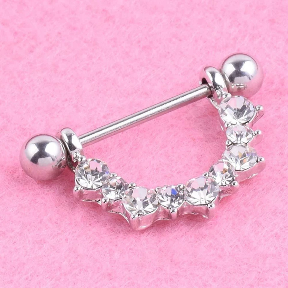 Barras de escudo perforación de estrás en forma de U perforación de acero perforación de pezón para mujer Foto 4 de 4