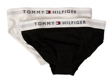 TH TOMMY HILFIGER girl's briefs, 2-piece pack with visible elastic, stretch cott