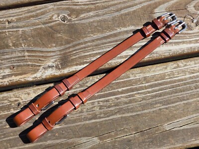 Devoucoux Brown Leather Buckle Closure English Bridle Cheekpieces - LARGE - NWOT