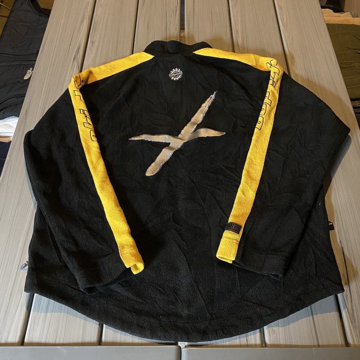 Vtg Ski-Doo Fleece Jacket Coat Yellow Black Bombardier 90's RARE