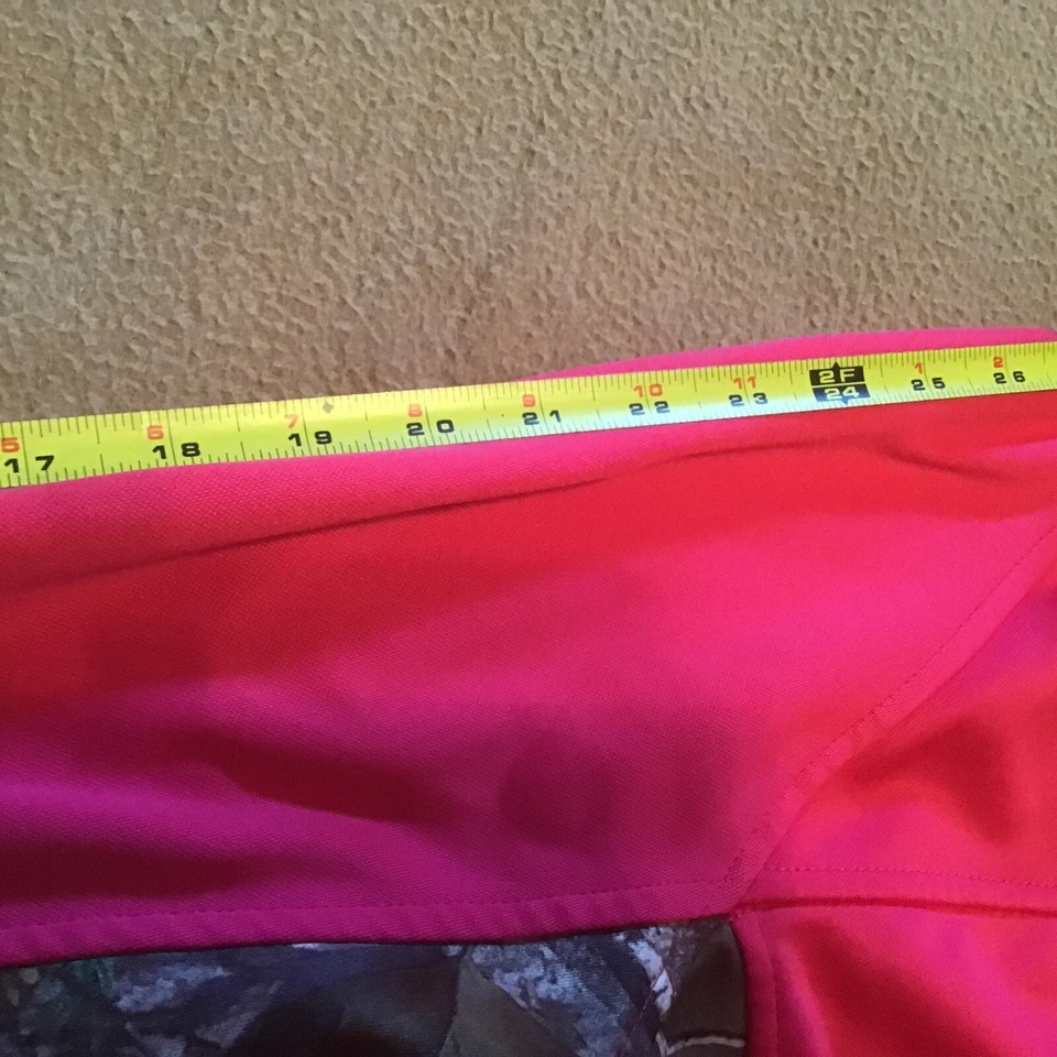 Browning Buckmark 女式粉色 Fuschia 和迷彩 3/4 25 美分拉链套衫 L 码 — 第 2/4 张图片