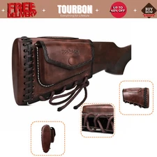 Tourbon Leather Slipon Recoil Pad Rifle Cheek Rest Riser Gun Buttstock Cover Bag