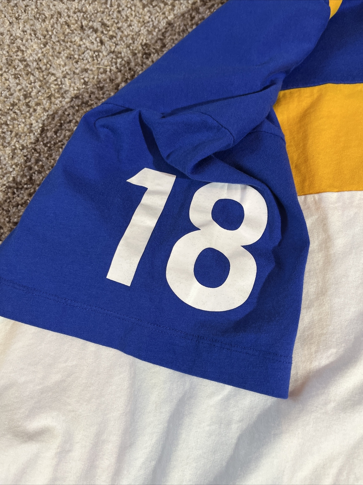 Polo Ralph Lauren classica blu giallo grande pony logo uomo taglia XL