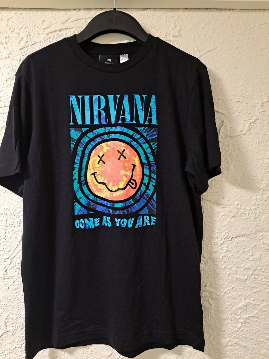 Men's H&M NIRVANA Black Short Sleeve Tshir Sizes XS & S only Men's H&M NIRVANA Black Short Sleeve Tshir Sizes XS & S only