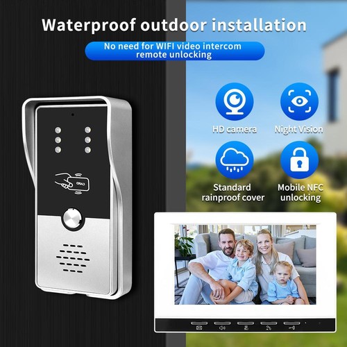 7" Monitor Villa Apartment Multi Room Unlock Visual Doorbell Intercom System - Picture 5 of 17