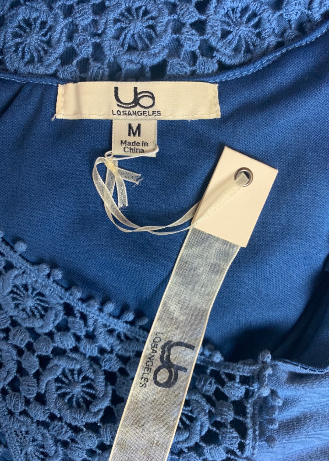 Ya Los Angeles Boutique Women's M Medium Blue Lace Cute Summer Dress