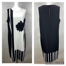 NWT Vince Camuto Women's 10 Ivory Black Floral Sleeveless Sheath Dress Flowers