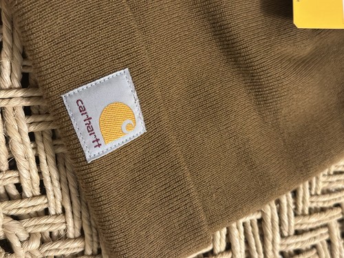 Carhartt Youth Tan Classic Brown Acrylic Watch Beanie Hat - Picture 3 of 6
