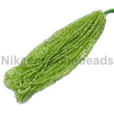Natural Green Peridot Stone Beads, Smooth Plain Tyre Cut Gems, 4.25-4.50 MM.