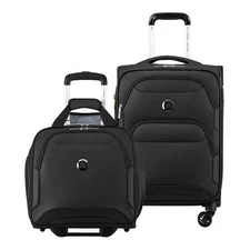 Delsey Storm Plus 2-piece Under Seater & Carry-On Luggage Set - Black