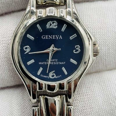 Geneva Blue Face Silver Tone Women s Quartz Watch Parts Repair