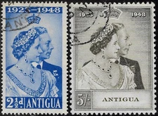 Antigua 1948 set sg 112-3 used Silver Wedding
