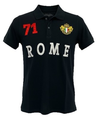 HARD ROCK  Rome Embroidered Mens Sz Medium Black Polo Shirt (G31) NW/OTs