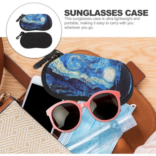 2 Pcs Portable Zipper Glasses Box Man Sunglasses Holder Travel Case - Picture 4 of 12