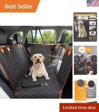 Heavy-Duty Dog Car Seat Cover with Breathable Mesh  Storage Bag - Orange/Black