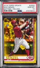 2019 TOPPS UPDATE BATTING-YELLOW #US50 NICK SENZEL PSA 10