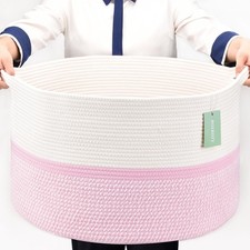 Extra Large Cotton Rope Basket For Girls Kids 87L, Nursery Hamper, Large Laun...