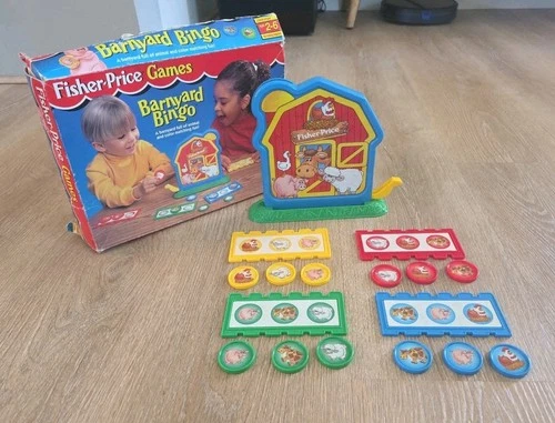 Fisher-Price Barnyard Bingo Board Game Vintage 1994 Complete In Box