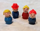 Vintage Fisher Price Little People Wooden Figures Lot Farmer Family 1960's