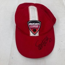 Signed Ducati Corse Red and White Striped Snapback Hat