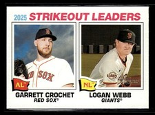 2026 Topps Heritage #6 2025 Strikeout Leaders Garrett Crochet / Logan Webb I123