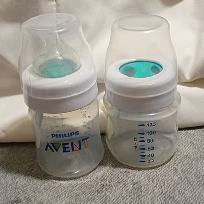 Philips Avent Lot Of 2 Anti-Colic Clear Baby Bottles 4-OZ Each (Level 1 Nipples)