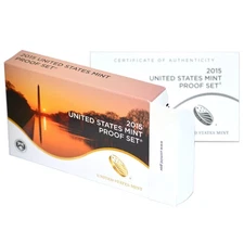 Empty Packaging Replacement Clad Proof Set Box & COA No Coins 2015