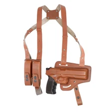 KHS343 Horizontal Shoulder & Belt Holster with Double Magazine Pouch RH Fits ...