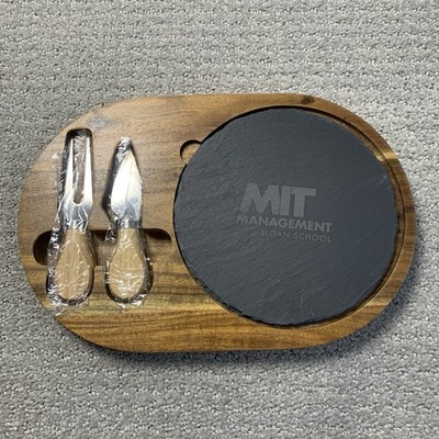 MIT University Branded Sloan School Management Cheese Board Gift Set Collegiate