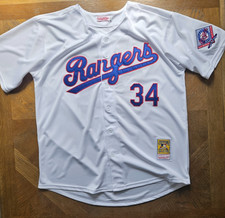 Nolan Ryan #34 Texas Rangers 1993 Cooperstown Men Home XL Jersey "Bloody Lip" 💪