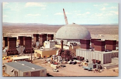 Richland Washington~Fast Flux Test Facility Reactor~Dome~Panorama~1950s Postcard