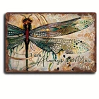 Dragonfly Metal Sign Vintage Handmade Aluminum Sign 8x12 Funny Decor