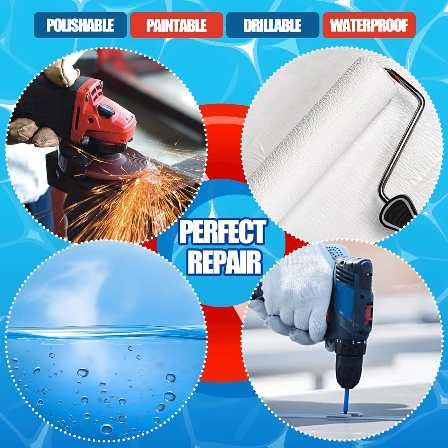 Pool Putty - 10Oz 2 Part Epoxy Pool Repair Kit Pool Leak Sealer for Fixing Leaks