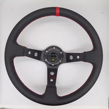 350mm Deep Dish Racing Steering Wheel Suede Leather 6-bolt Jdm Drift