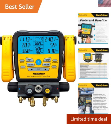 #ad 4 Port Wireless Refrigerant Manifold with Vacuum Gauge for Accurate Diagnostics $1315.99